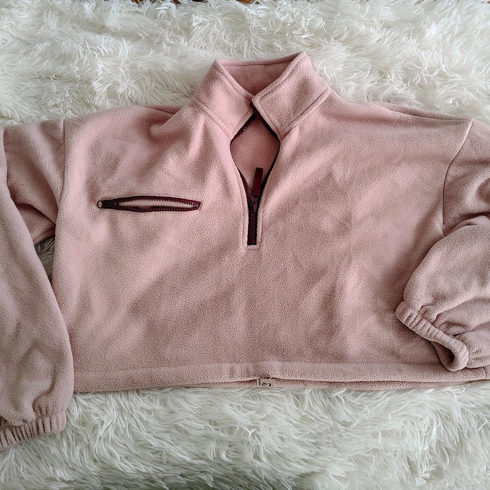 Forever 21 Pink Quarter-Zip Sweater